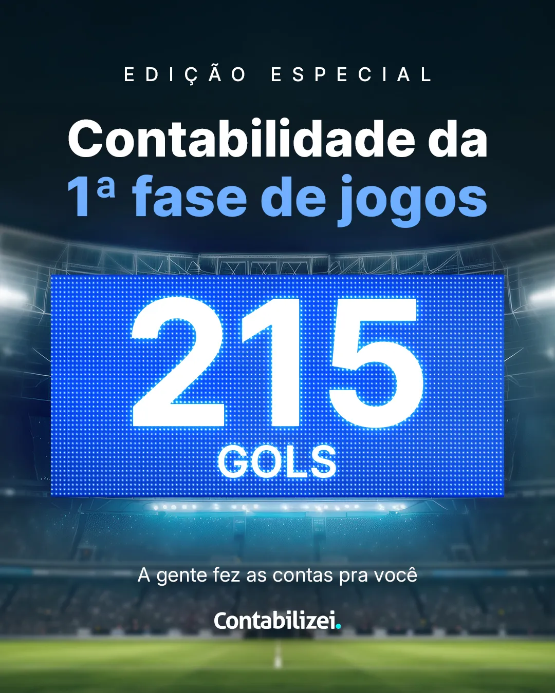 Post do Instagram: Contabilidade da 1ª fase de jogos
